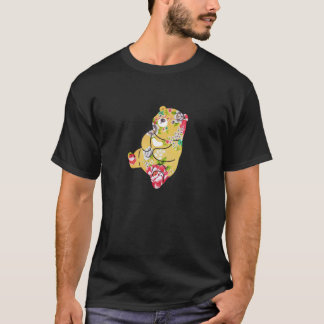 T-shirt Motif de tissu fleuri de Taiwan, ours, jaune, jaun