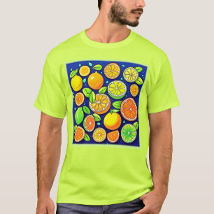 T-shirt Motif de tranche d'agrumes frais
