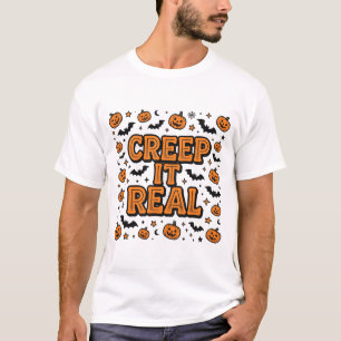T-shirt Motif de typographie rétro Halloween « Creep It Re