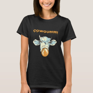 T-shirt Motif De Vache Avec Chewing-Gum En Rétro Design Fa