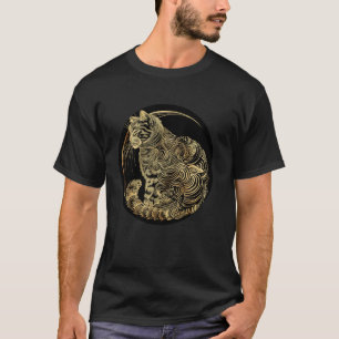 T-shirt Motif de vague de chaton vintage Art japonais Anim
