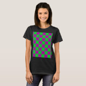 T-shirt Motif de vérification À damiers vert pourpre (Devant entier)