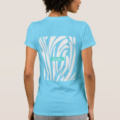 T-shirt Motif de zèbre rayé couleur turquoise Monogramme (Dos)
