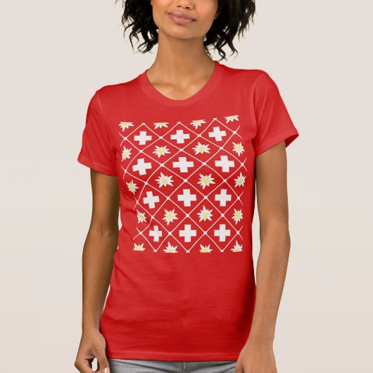 T-shirt Motif d'edelweiss de la Suisse (Devant)