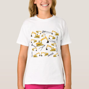 T-shirt Motif des camions et des outils de construction de