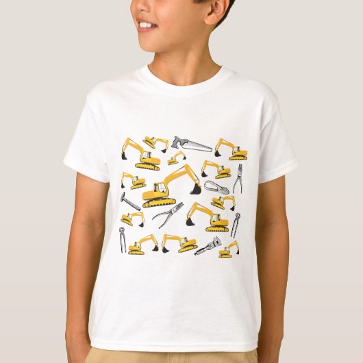 T-shirt Motif des camions et des outils de construction de (Devant)