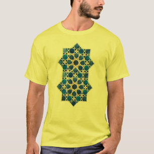 T-shirt Motif d'étoile géométrique islamique marocain aqua