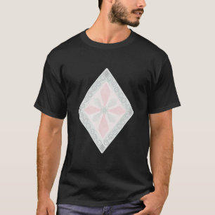 T-shirt Motif diamant pastel vert et rose