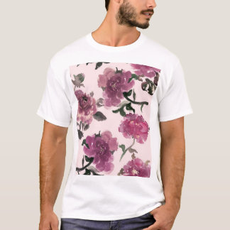 T-shirt Motif d'illustration de fleurs d'aquarelle transpa