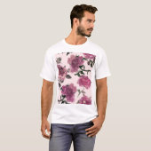 T-shirt Motif d'illustration de fleurs d'aquarelle transpa (Devant entier)