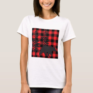 T-shirt Motif d'ours noir rouge