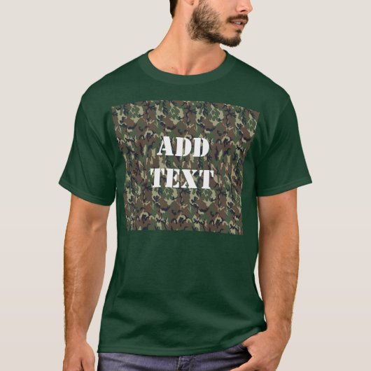 T-shirt Motif du camouflage vert militaire (Devant)