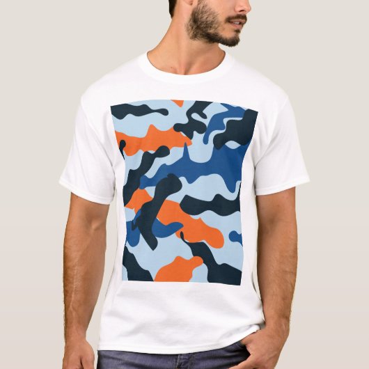T-shirt Motif du chamouflage Blue Orange Racing de Sky Nav (Devant)