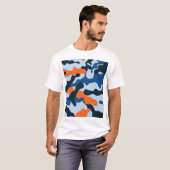 T-shirt Motif du chamouflage Blue Orange Racing de Sky Nav (Devant entier)