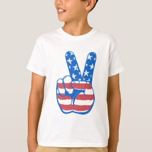 T-shirt Motif du drapeau de l'Amérique de la paix