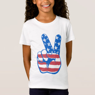 T-Shirt Motif du drapeau de l'Amérique de la paix