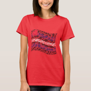 T-SHIRT MOTIF EN CUIR DE MOT DE DRAPEAU