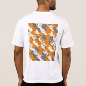 T-shirt Motif en diagonale du chat noir blanc gingembre (Dos)