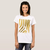 T-shirt Motif Faux Gold Zebra Print Stripes (Devant entier)