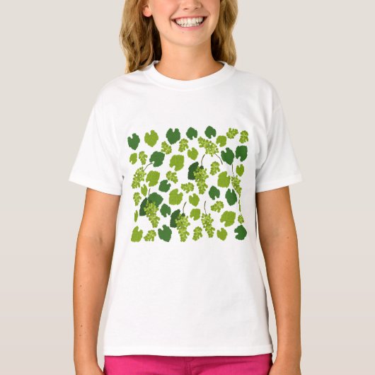 T-shirt Motif Feuille de raisins et de raisins (Devant)