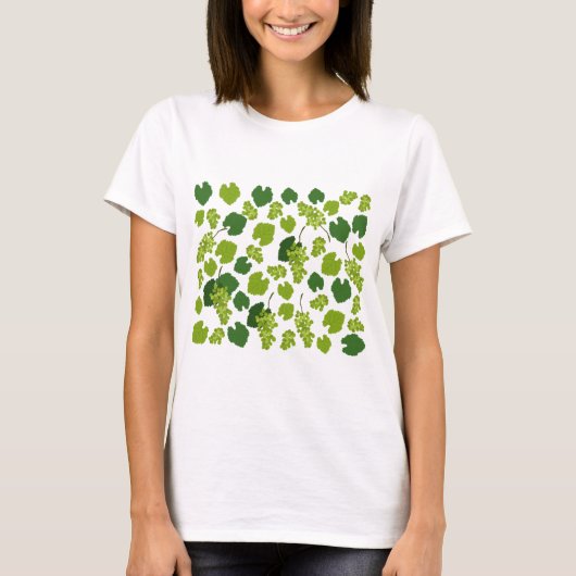 T-shirt Motif Feuille de raisins et de raisins (Devant)