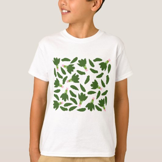 T-shirt Motif Feuille Green Spinach (Devant)