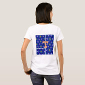 T-shirt Motif Fleurs bleues Abstraites (Dos entier)
