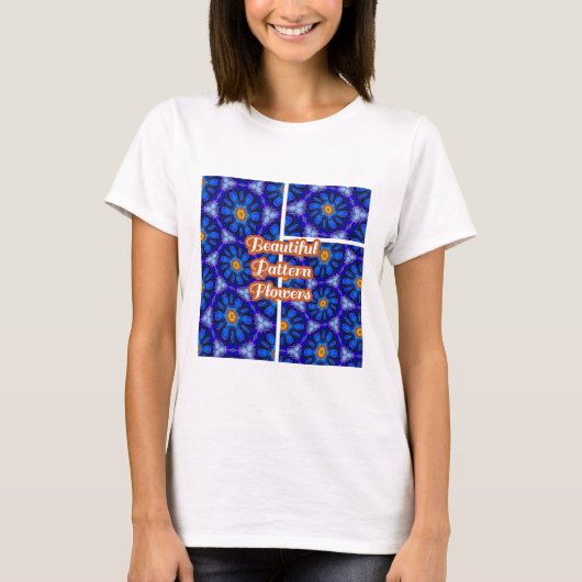 T-shirt Motif Fleurs bleues Abstraites (Devant)