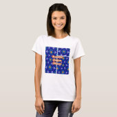 T-shirt Motif Fleurs bleues Abstraites (Devant entier)