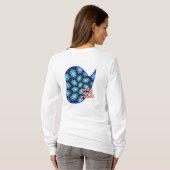 T-shirt Motif Fleurs bleues Abstraites (Dos entier)