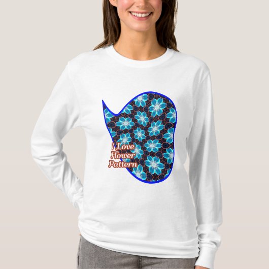 T-shirt Motif Fleurs bleues Abstraites (Devant)