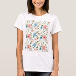 T-shirt Motif floral de fleurs sauvages à l'aquarelle