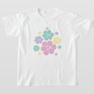 T-shirt Motif floral - rose, jaune, violet et vert