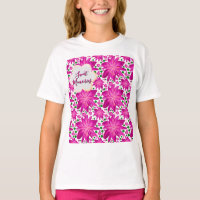 Motif floral sans couture rose vif personnalisé