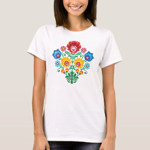 T-shirt Motif folklorique floral polonais traditionnel de