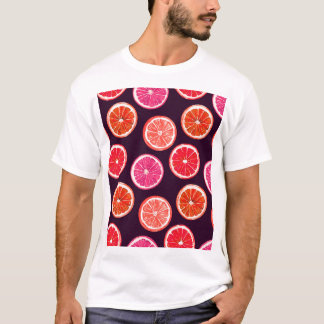 T-shirt Motif foncé Citrus peint à la main
