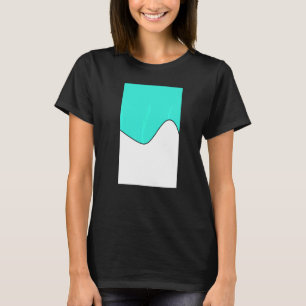 T-shirt Motif géométrique à deux tonalités Turquoise et bl