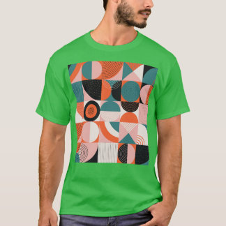 T-shirt Motif géométrique moderne rétro du milieu du siècl