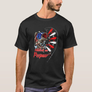 T-shirt Motif Homme Accroché À Pépé Pêcheur Drapeau Améric