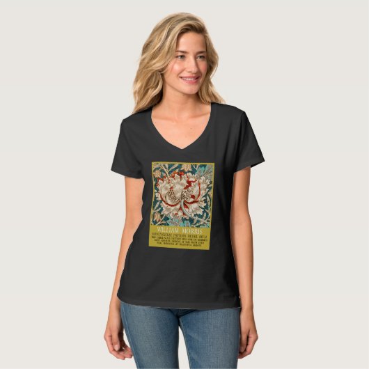 T-shirt Motif Honeysuckle - Design de William Morris (Devant entier)