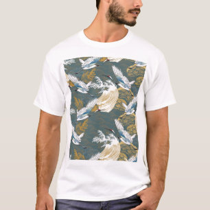 T-shirt Motif japonais Vintage Crane Birds