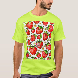 T-shirt Motif Juicy Red Strawberries
