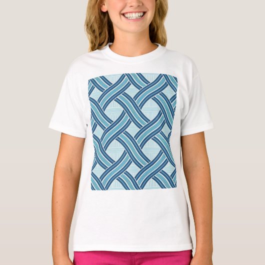 T-shirt Motif Lignes Bleues (Devant)