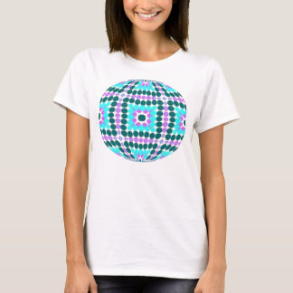 T-shirt motif lumineux regardant la boule fixement