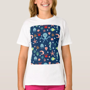 T-shirt Motif mignon de vie marine de l'océan