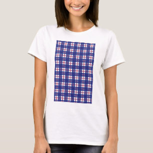 T-shirt Motif Mod Plaid Rouge Blanc Bleu