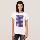 T-shirt Motif Mod Plaid Rouge Blanc Bleu (Devant entier)