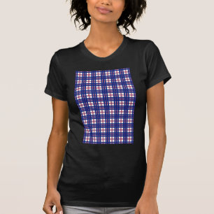 T-shirt Motif Mod Plaid Rouge Blanc Bleu