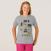 T-shirt Motif moderne, simple, cool géométrique jaune gris (Devant entier)