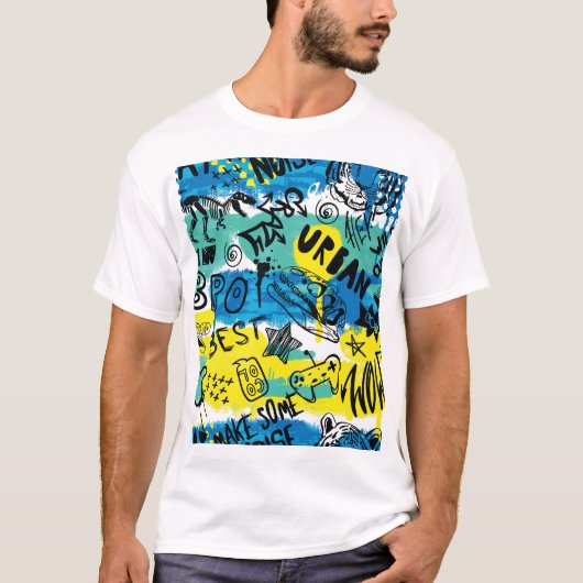 T-shirt Motif Monster Hand Drawn Kids (Devant)